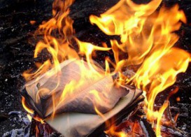 books in fire